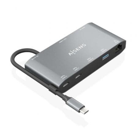 Docking Station USB-C | AISENS | 8 em 1 | HDMI VGA RJ45 USB USB-C