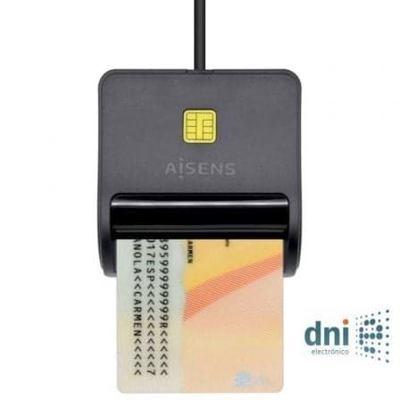 AISENS Lector de tarjeta inteligente DNI, negro