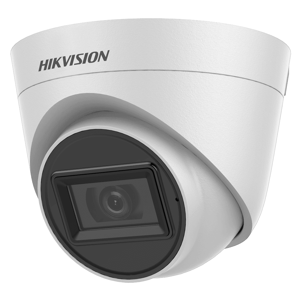 Hikvision - Câmara Dome 4en1 Gama CORE - Resolução 1080p (1920x1080) - Lente 2.8 mm - Smart IR alcance 40 m - Áudio sobre coaxial - Microfone integrado - Impermeável IP67