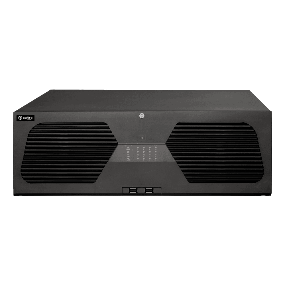 * Gravador Safire Smart NVR A3 * Rato * Cabo Ethernet * Guia Rápido MarcaSafire SmartGamaA3Entradas para câmaras IP128 CH IPCâmaras IP compatíveisSafire Smart (protocolo nativo), ONVIFÁudio bidir