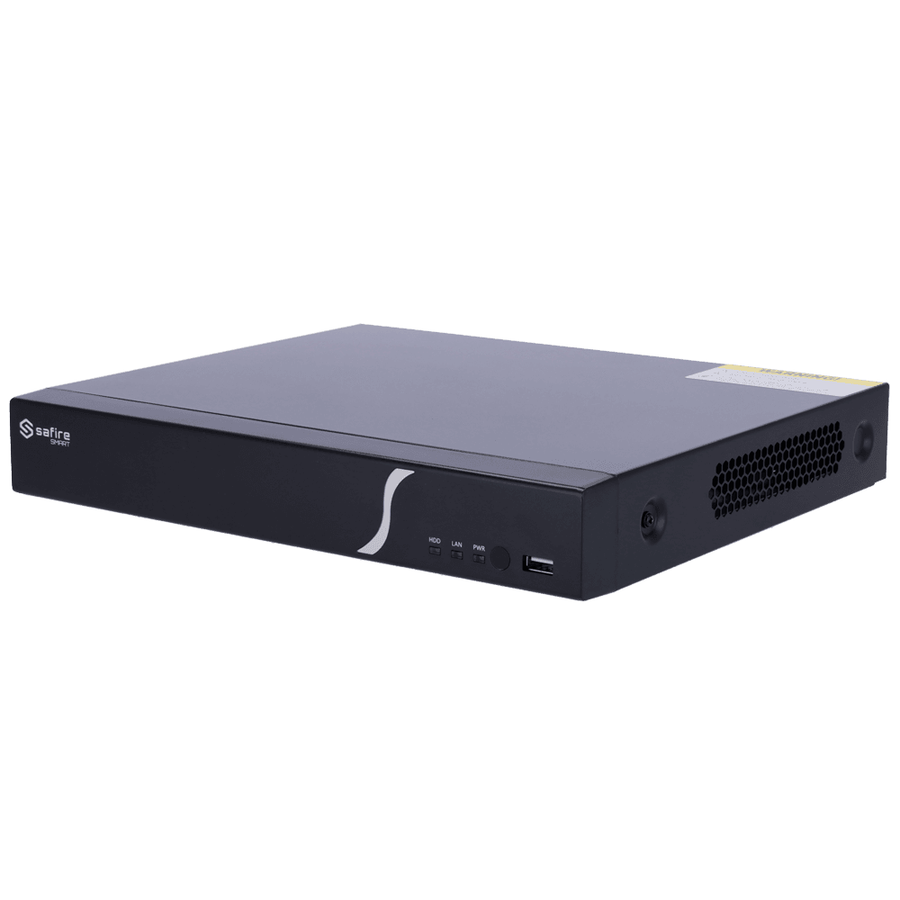 * Gravador Safire Smart NVR * Rato * Cabo Ethernet * Alimentação 12V DC * Guia Rápido MarcaSafire SmartGamaB2Entradas para câmaras IP4CH IPCâmaras IP compatíveisSafire Smart (protocolo nativo),