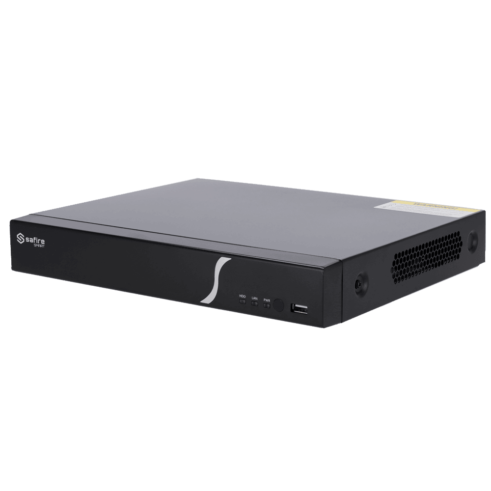 * Gravador Safire Smart NVR * Rato * Cabo Ethernet * Alimentação 12V DC * Guia Rápido MarcaSafire SmartGamaB2 Série NVREntradas para câmaras IP8CH IPCâmaras IP compatíveisSafire Smart (protocol