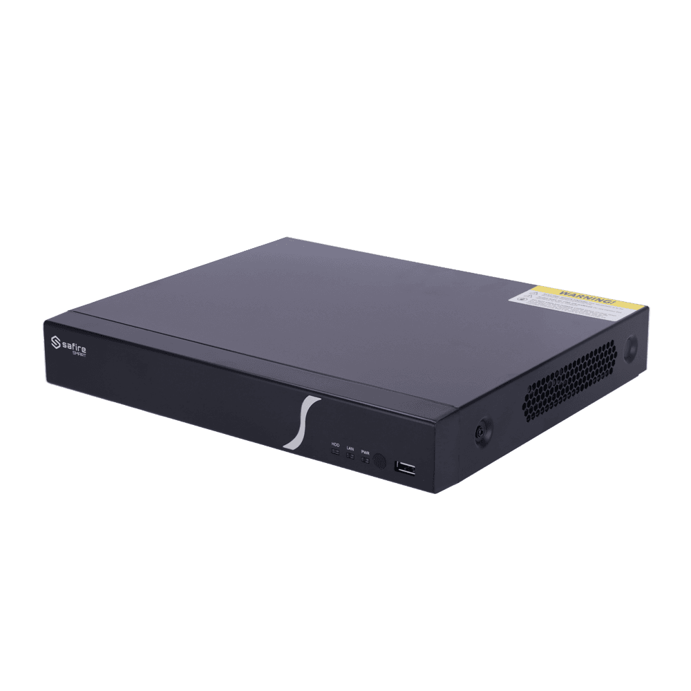 * Gravador 5en1 Safire Smart * Rato * Adaptador AC/DC 12 V / 2 A * Guia rápido de instalação MarcaSafire SmartFormato de vídeoHDTVI / HDCVI / AHD / CVBS / IPEntradas de vídeo4 canais BNC (HDTVI /